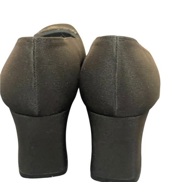 Stuart Weitzman Pump Women's
7.5AA Black Fabric Embellish Slip
On Block Heel - Picture 8 of 14